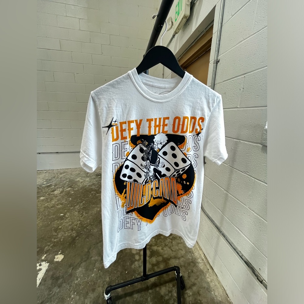 Defy The Odds Tees | Anime Tee | Wild Card Tee | Manga Tee | White Tee